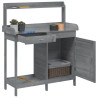 Mesa para macetas y armario madera abeto gris 110.5x45x124.5 cm 2