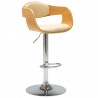 Taburete de cocina de madera curvada y cuero sintético crema 2