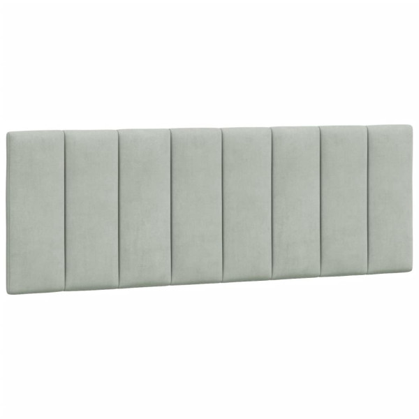 Cabecero de cama acolchado terciopelo gris claro 120 cm M 2