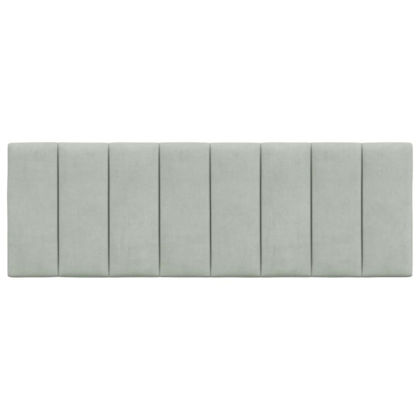 Cabecero de cama acolchado terciopelo gris claro 120 cm M 5