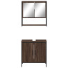 Set de muebles baño 2 pzas madera contrachapada marrón roble 5