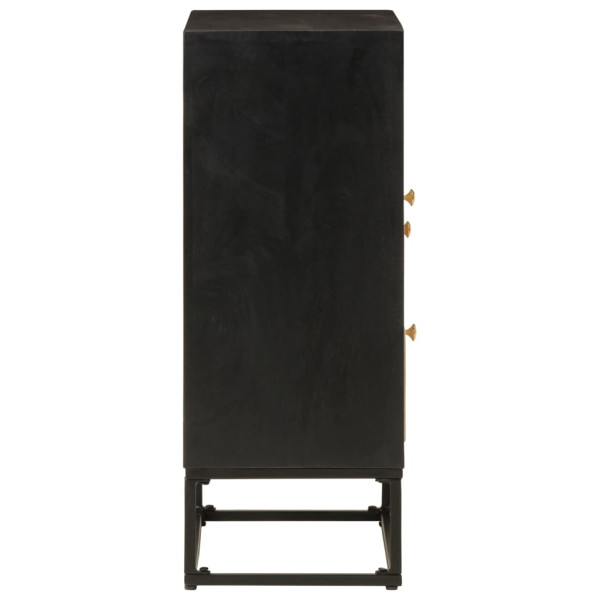 Aparador de hierro y madera maciza de mango negro 55x30x76 cm M 4