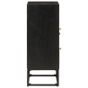 Aparador de hierro y madera maciza de mango negro 55x30x76 cm 4