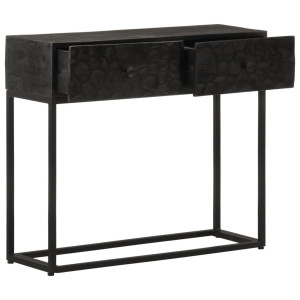 Mesa consola 90x30x76 cm mangueira maciça e ferro preto H