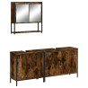 Set de muebles baño 3 pzas madera contrachapada roble ahumado 2