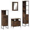 Set de muebles baño 4 pzas madera contrachapada roble ahumado 2