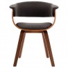 Silla de comedor madera curvada y tela gris 2