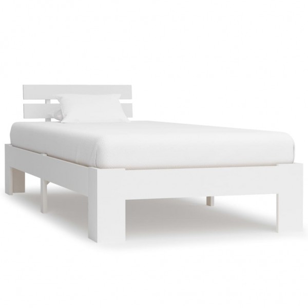 Estructura de cama de madera maciza de pino blanco 90x200 cm D