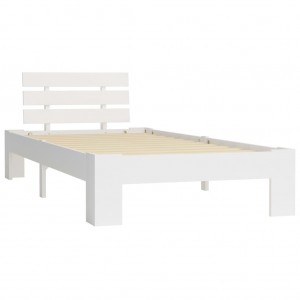 Estructura de cama de madera maciza de pino blanco 100x200 cm H