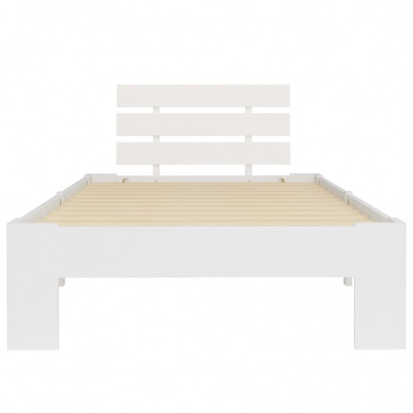 Estructura de cama de madera maciza de pino blanco 100x200 cm M 3