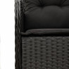 9 pcs conjunto de jantar p/ jardim c/ almofadões vime PE preto 5