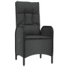 7 pcs conjunto de jantar p/ jardim c/ almofadões vime PE preto 3