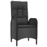 Set de comedor de jardín 9 pzas y cojines ratán sintético negro 3