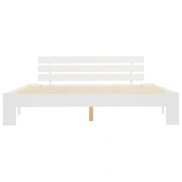 Estructura de cama de madera maciza de pino blanco 160x200 cm M 3