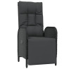 9 pcs conjunto de jantar p/ jardim c/ almofadões vime PE preto 4