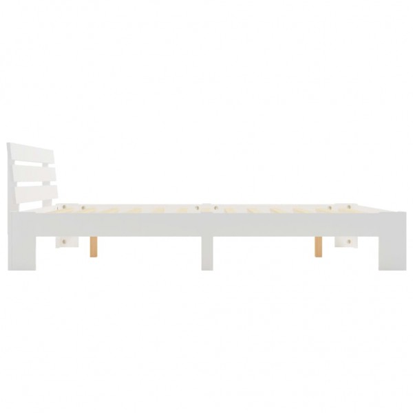 Estructura de cama de madera maciza de pino blanco 180x200 cm M 4