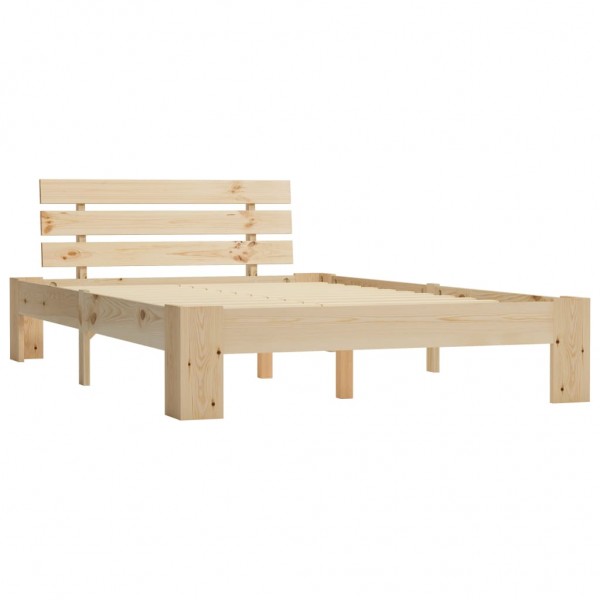 Estructura de cama de madera maciza de pino 120x200 cm M 2