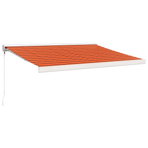 Toldo retrátil 3x2.5 m tecido e alumínio laranja e castanho H