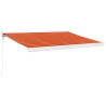 Toldo retráctil aluminio y tela naranja y marrón 3x2.5 m 2