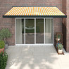 Toldo retráctil aluminio y tela amarillo y blanco 3.5x2.5 m 1