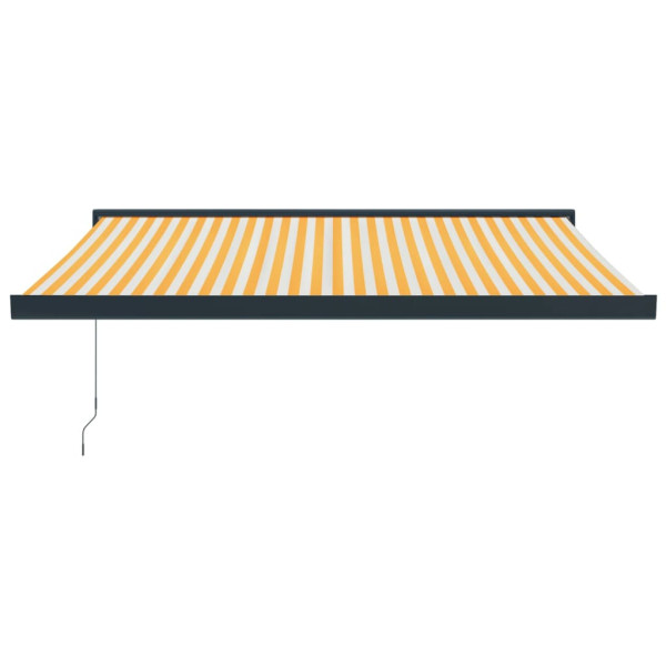 Toldo retráctil aluminio y tela amarillo y blanco 3.5x2.5 m M 3
