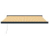 Toldo retráctil aluminio y tela amarillo y blanco 3.5x2.5 m 3