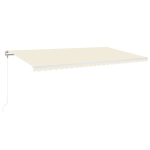 Toldo automático con LED sensor de viento crema 600x300 cm H