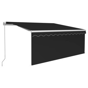 Toldo retrátil manual com estore/LED 3x2.5 m antracite H