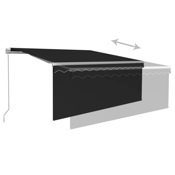 Toldo retrátil manual com estore/LED 3x2.5 m antracite M 4