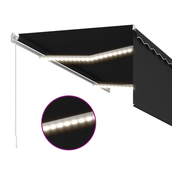 Toldo retrátil manual com estore/LED 3x2.5 m antracite M 5