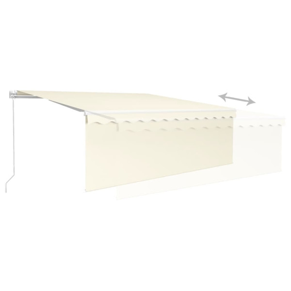 Toldo retráctil manual con persiana y LED crema 4x3 m M 4