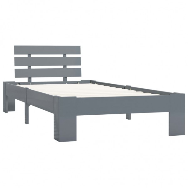 Estructura de cama de madera maciza de pino gris 100x200 cm M 2