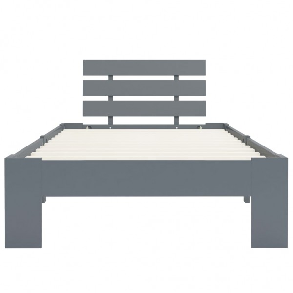 Estructura de cama de madera maciza de pino gris 100x200 cm M 3
