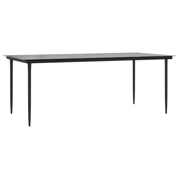 7 pcs conjunto de jantar p/ jardim c/ almofadões vime PE preto M 4