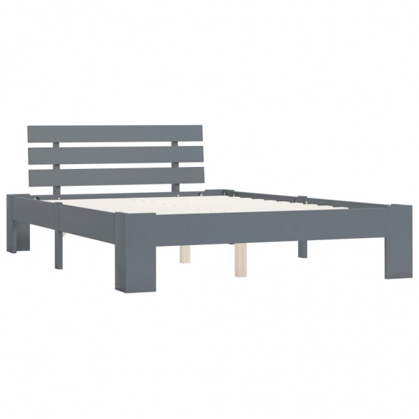 Estrutura de cama 140x200 cm pinho maciço cinzento M 2