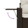 Set comedor de jardín 5 piezas y cojines ratán sintético marrón 4