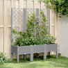 Jardinera con enrejado PP gris claro 120x40x142 cm 1