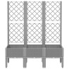 Vaso/floreira jardim c/ treliça 120x40x142 cm PP cinzento-claro 3