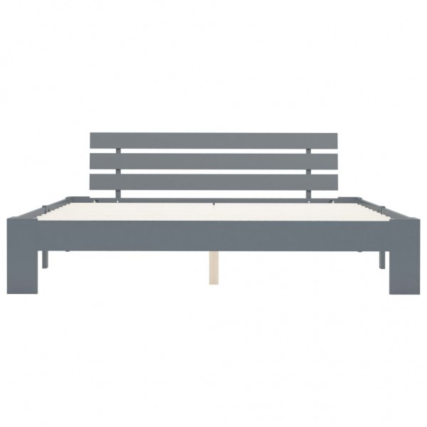 Estructura de cama de madera maciza de pino gris 160x200 cm M 3