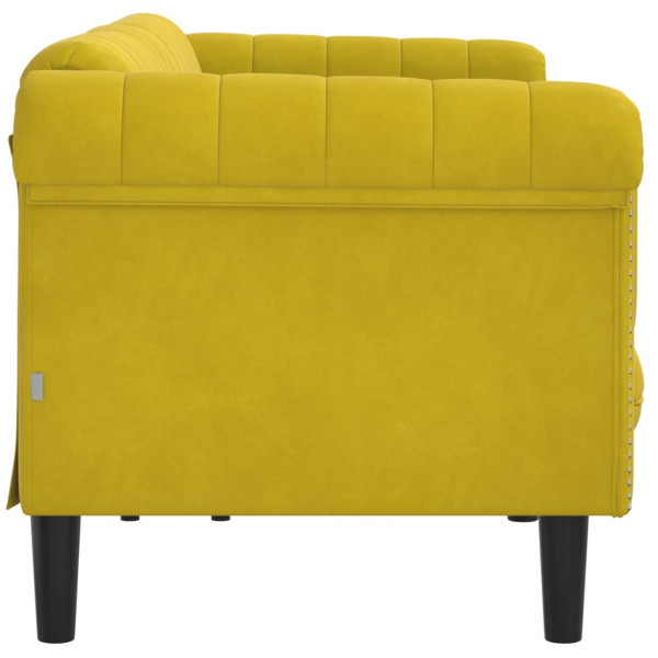 Sofá de 3 lugares veludo amarelo M 5