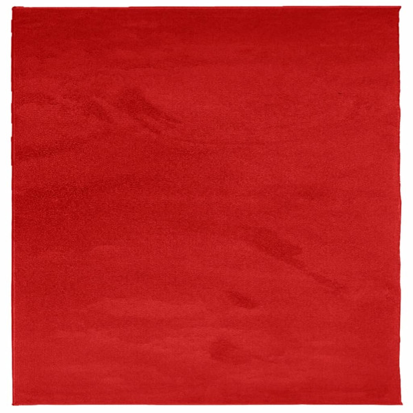 Tapete de pelo curto OVIEDO 160x160 cm vermelho M 2