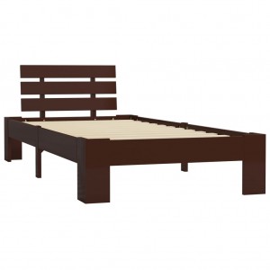 Estructura de cama madera maciza pino marrón oscuro 100x200 cm H