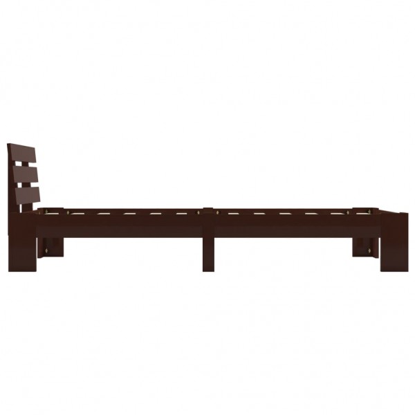 Estructura de cama madera maciza pino marrón oscuro 100x200 cm M 4