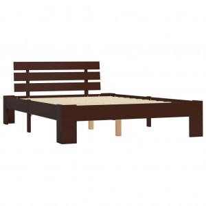 Estructura de cama madera maciza pino marrón oscuro 120x200 cm H