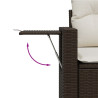 Set comedor de jardín 5 piezas y cojines ratán sintético marrón 3