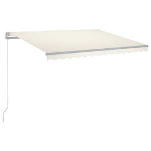 Toldo retrátil manual com LED 300x250 cm cor creme H