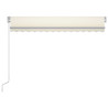 Toldo manual retráctil con LED crema 300x250 cm 4