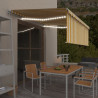 Toldo retrátil manual com estore/LED 4x3 m amarelo e branco 1