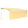 Toldo manual retráctil con persiana y LED amarillo blanco 4x3 m 2