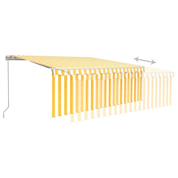 Toldo manual retráctil con persiana y LED amarillo blanco 4x3 m M 4